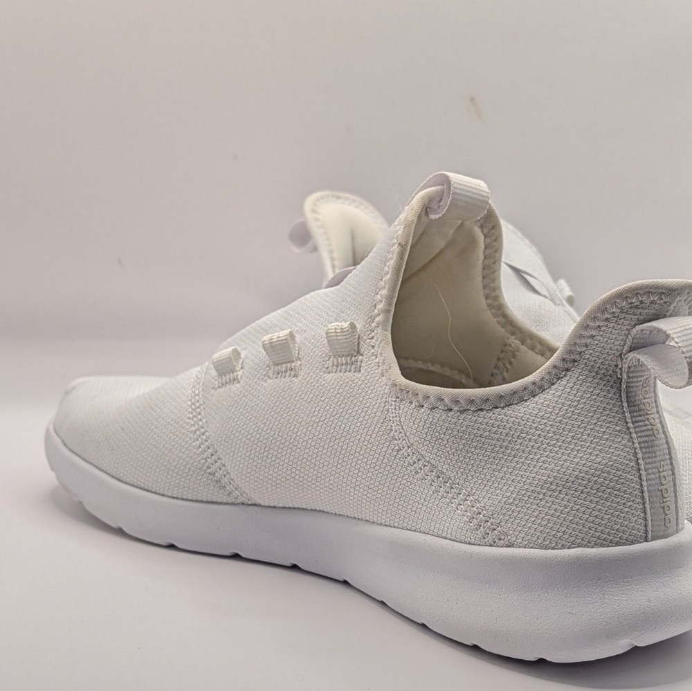 Adidas Shoes Women 10 White Cloudfoam Athleisure Casual Minimalist - Picture 3 of 8